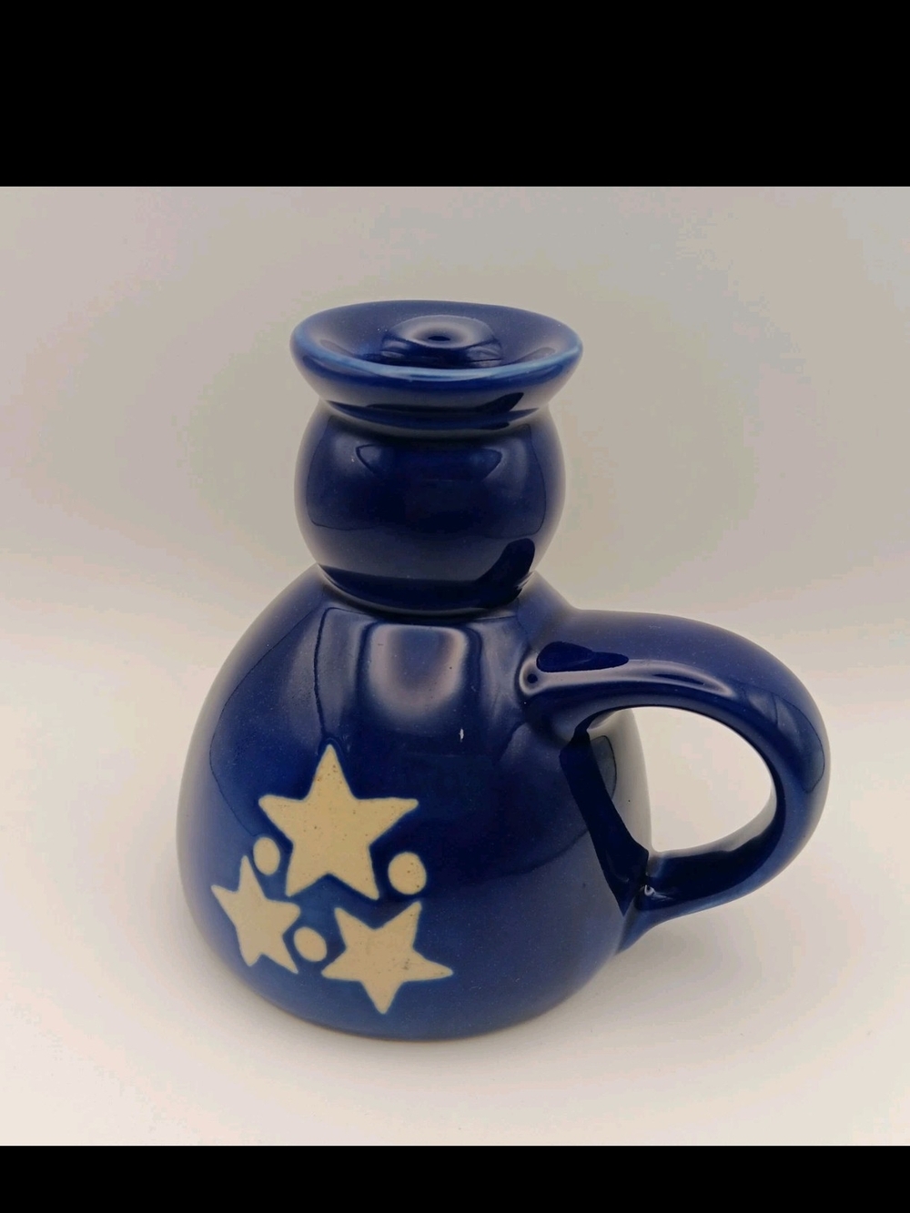 Cobalt Blue Sandstone Candle Holder with Stars - Picture 12 of 14